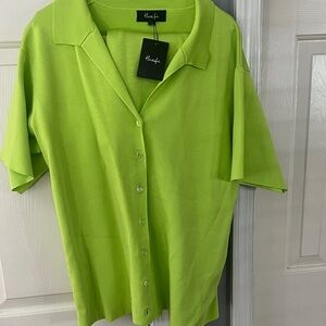 Hanifa Women's Vibrant Green Two Piece SET NWT